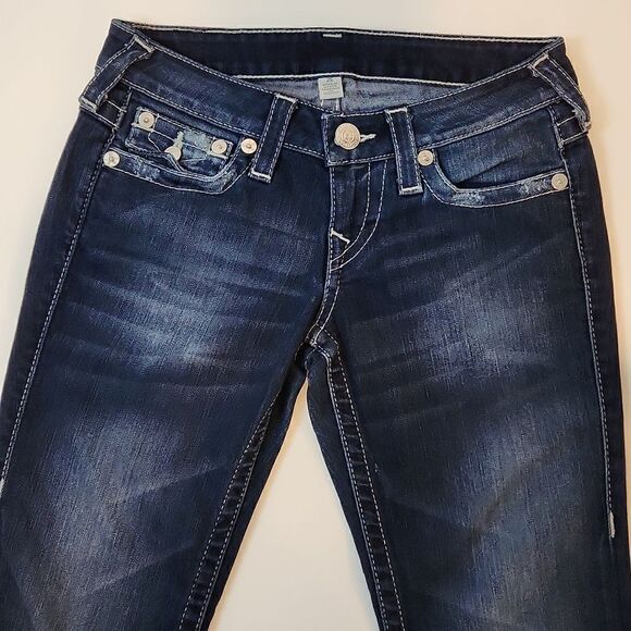 True Religion Jeans Women's Sz 25 Section Skinny Pocket Flap Dark Wash Denim - Picture 5 of 14